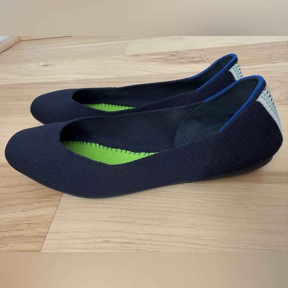 Rothy’s navy flats square toe size W8.5 - Picture 7 of 10